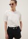 White pure cotton regular-fit T-shirt with perforated detail_0