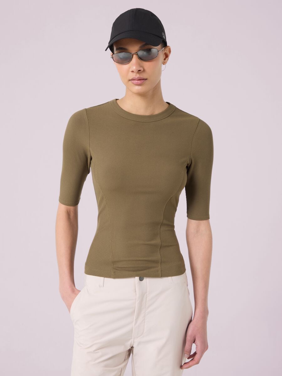 T-shirt in modal elasticizzato a costine ALTAVIA STUDIO_2