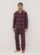 Pigiama rosso con colletto in flanella di puro cotone organico regular fit_0