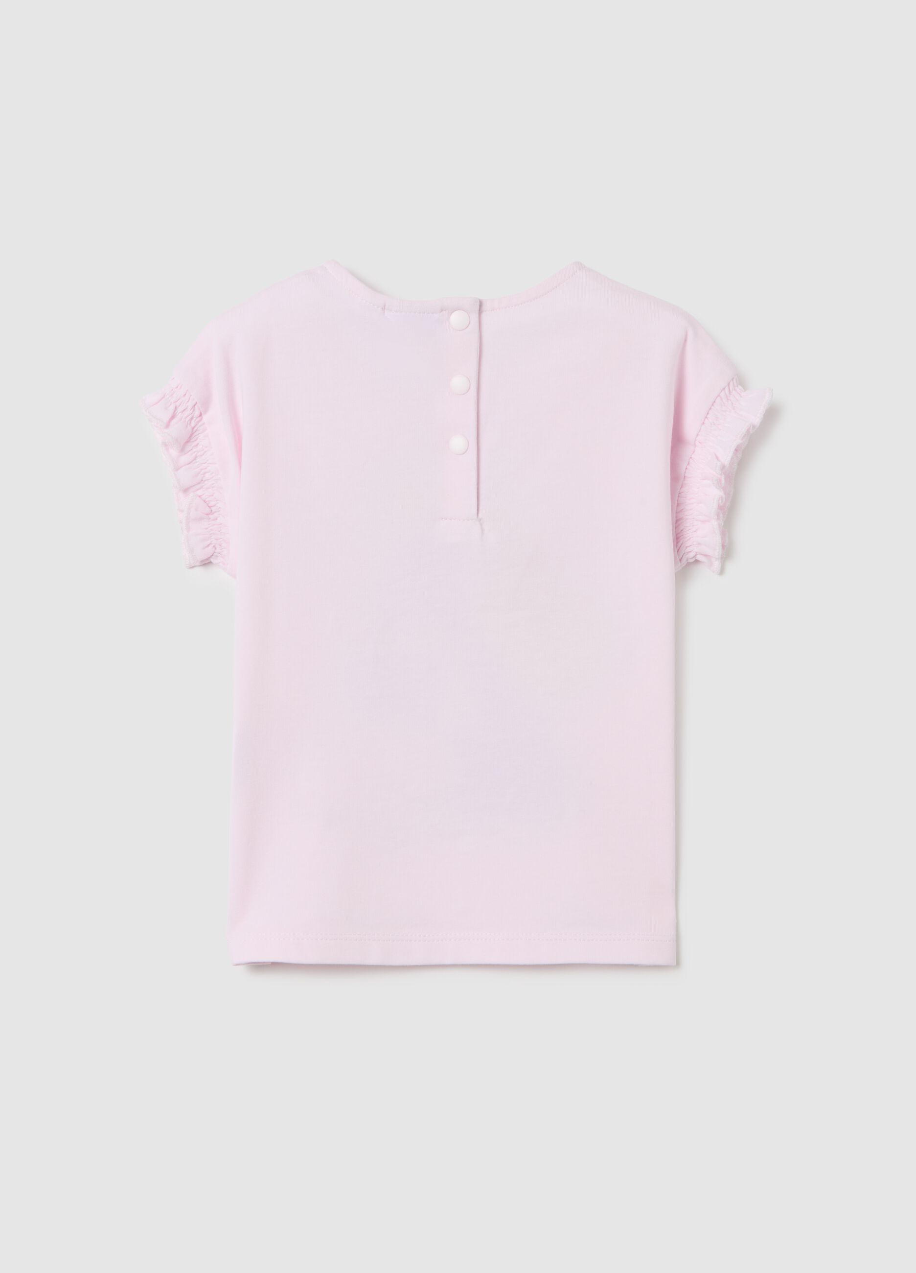 T-shirt da bambina in cotone rosa regular fit con stampa Puffi