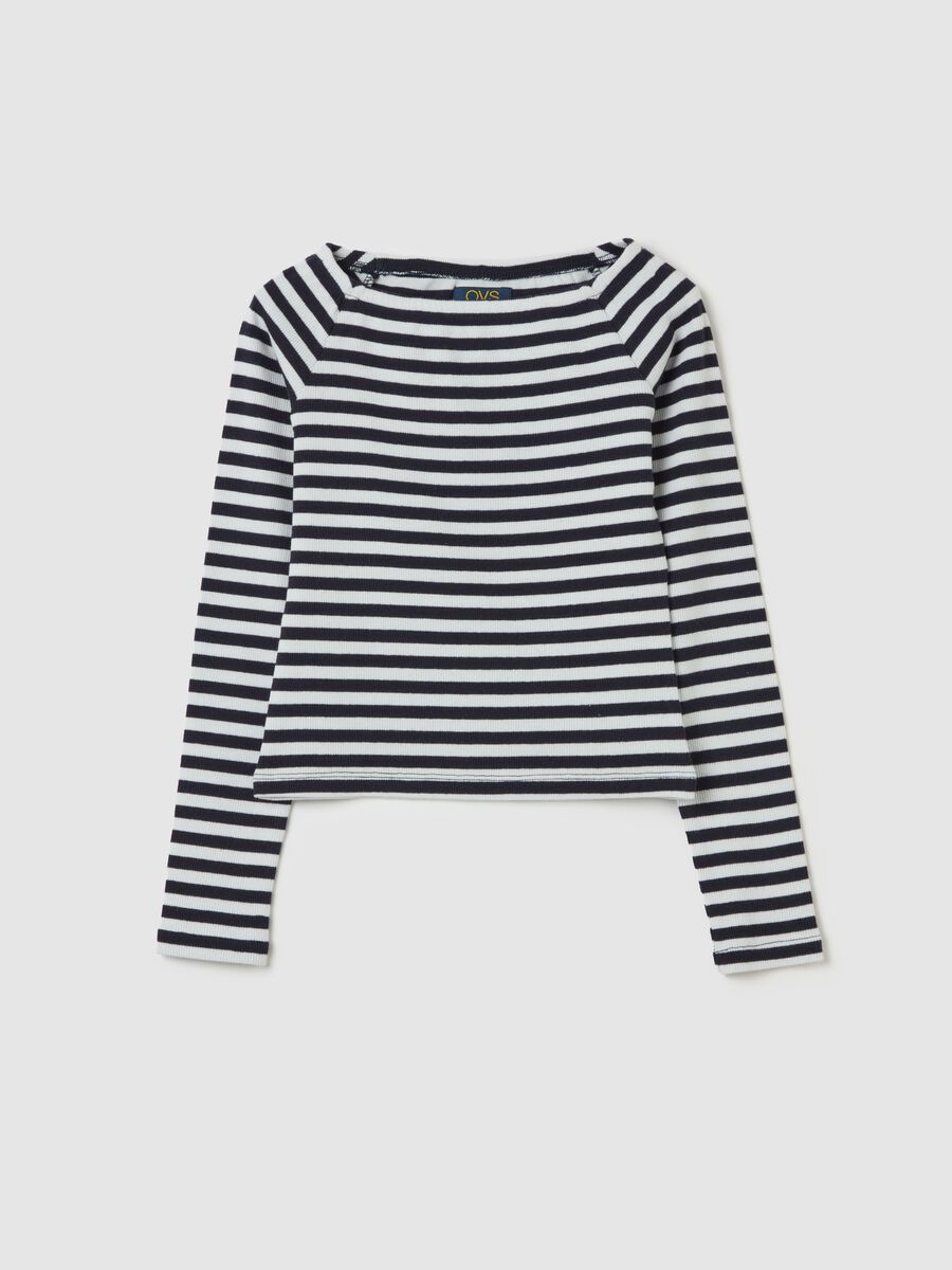 T-shirt maniche lunghe a righe_3