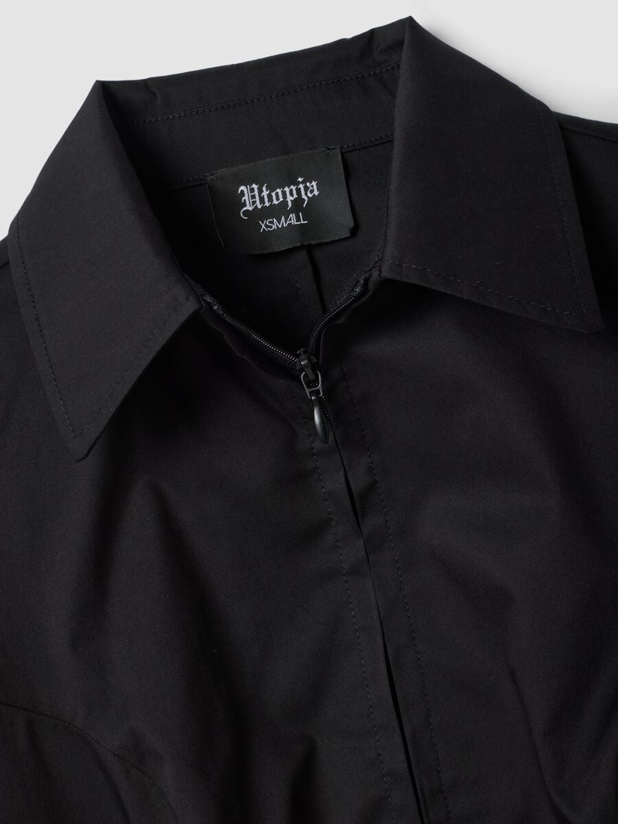 Fitted Full-Zip Shirt Black_7