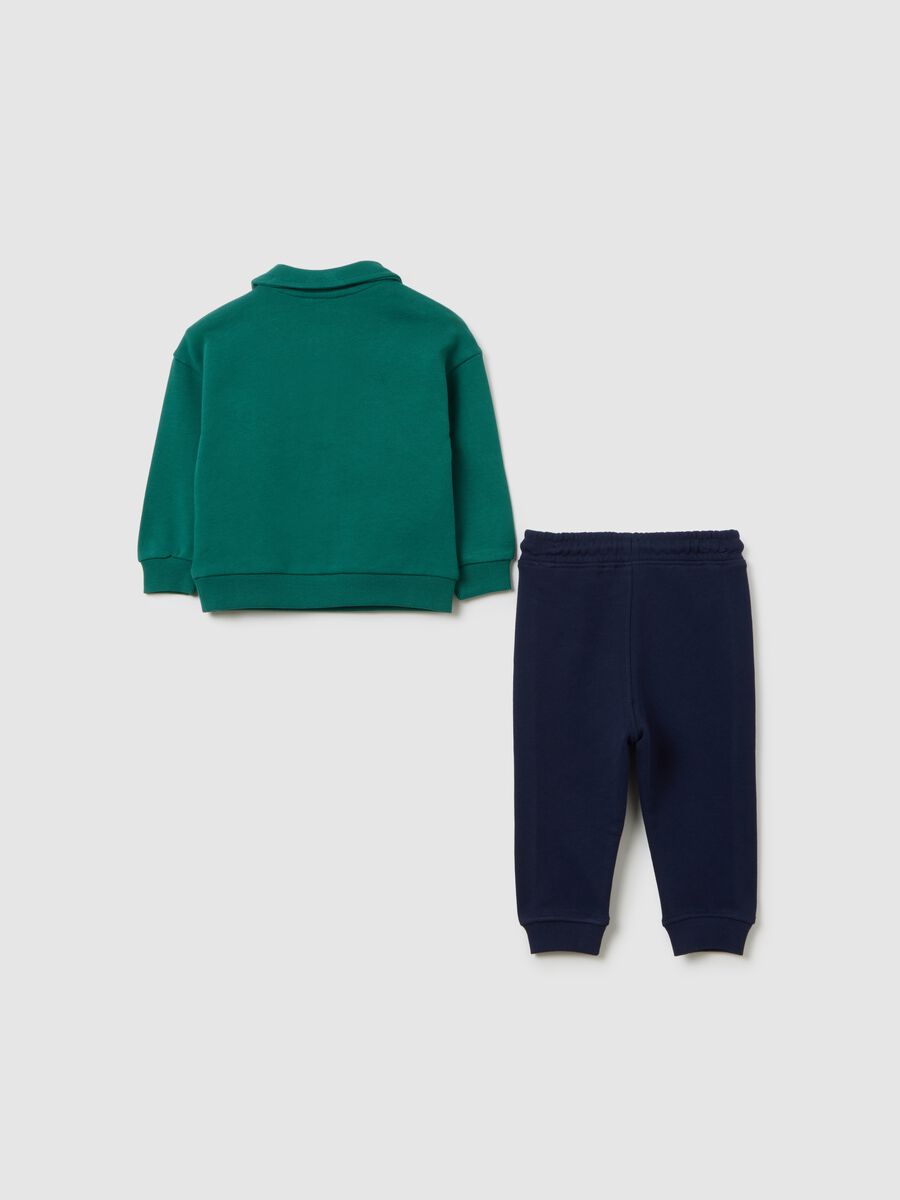 Green regular fit boys' outfit in pure cotton_1