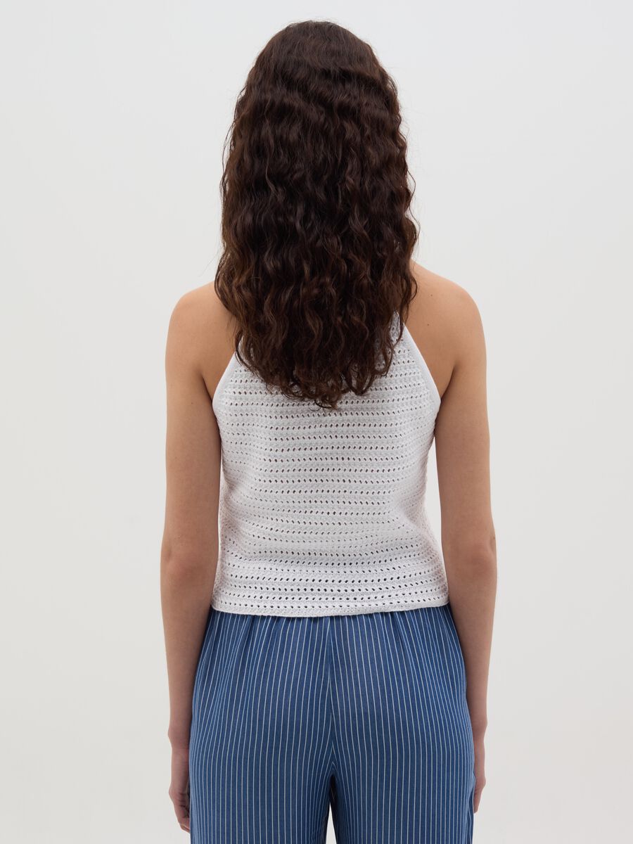 White openwork top with halter neck_3