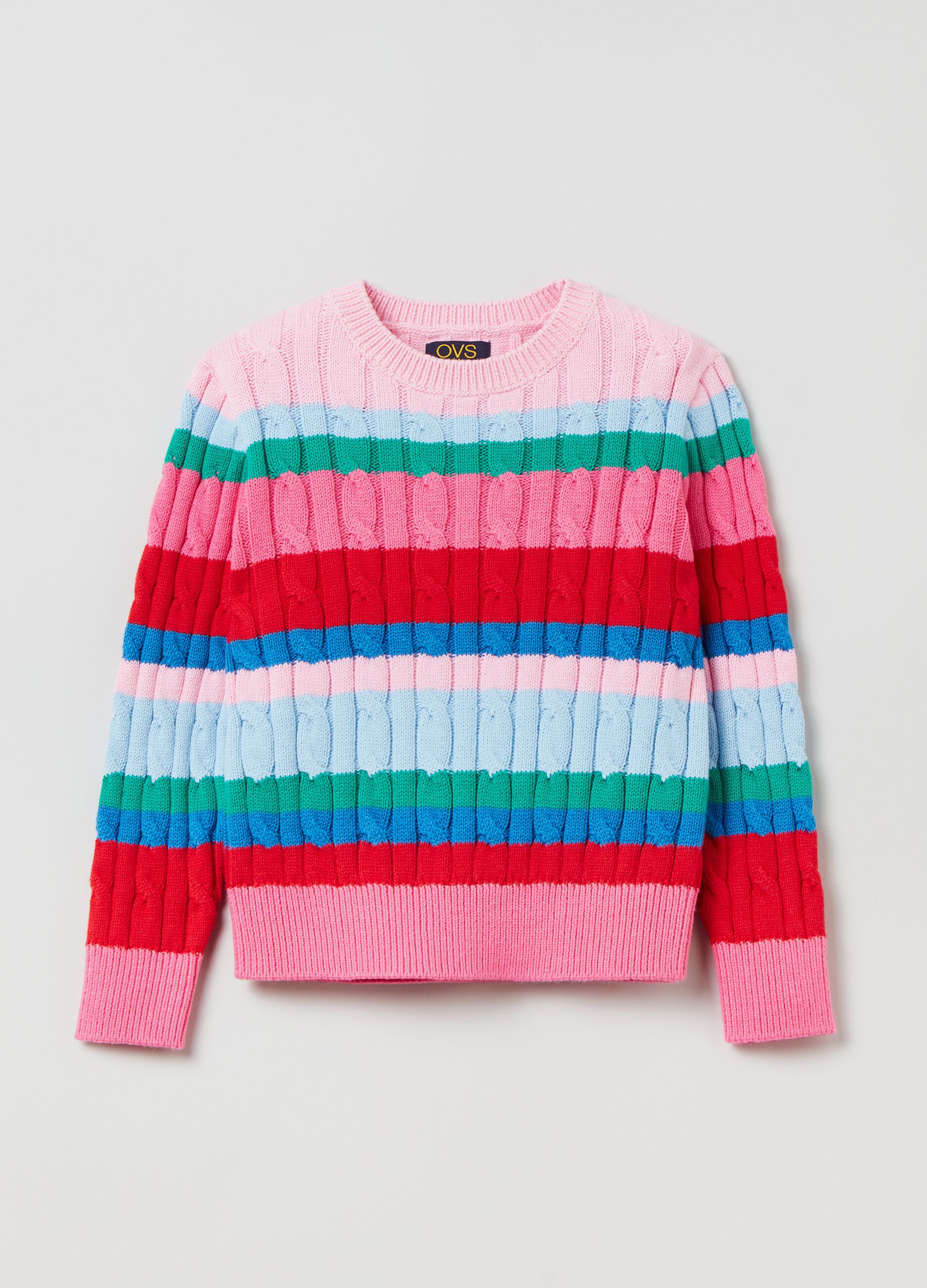 Multicoloured striped pullover