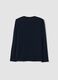 Blue long-sleeved pure organic cotton regular fit T-shirt for boys_1