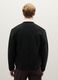 Black sweatshirt in a wool and polyester blend with full zip_2