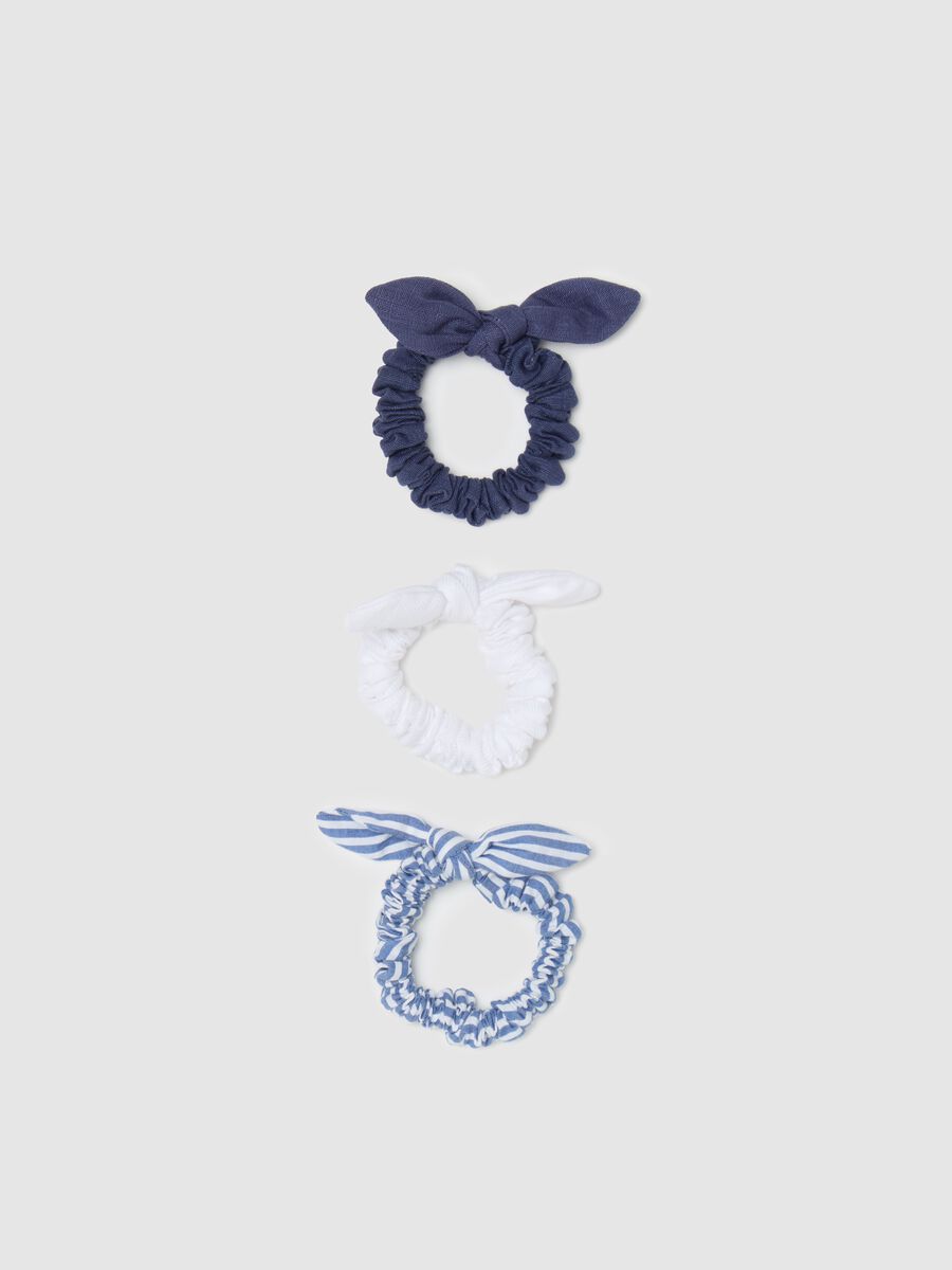 Three-pack hair elastics with bow_0