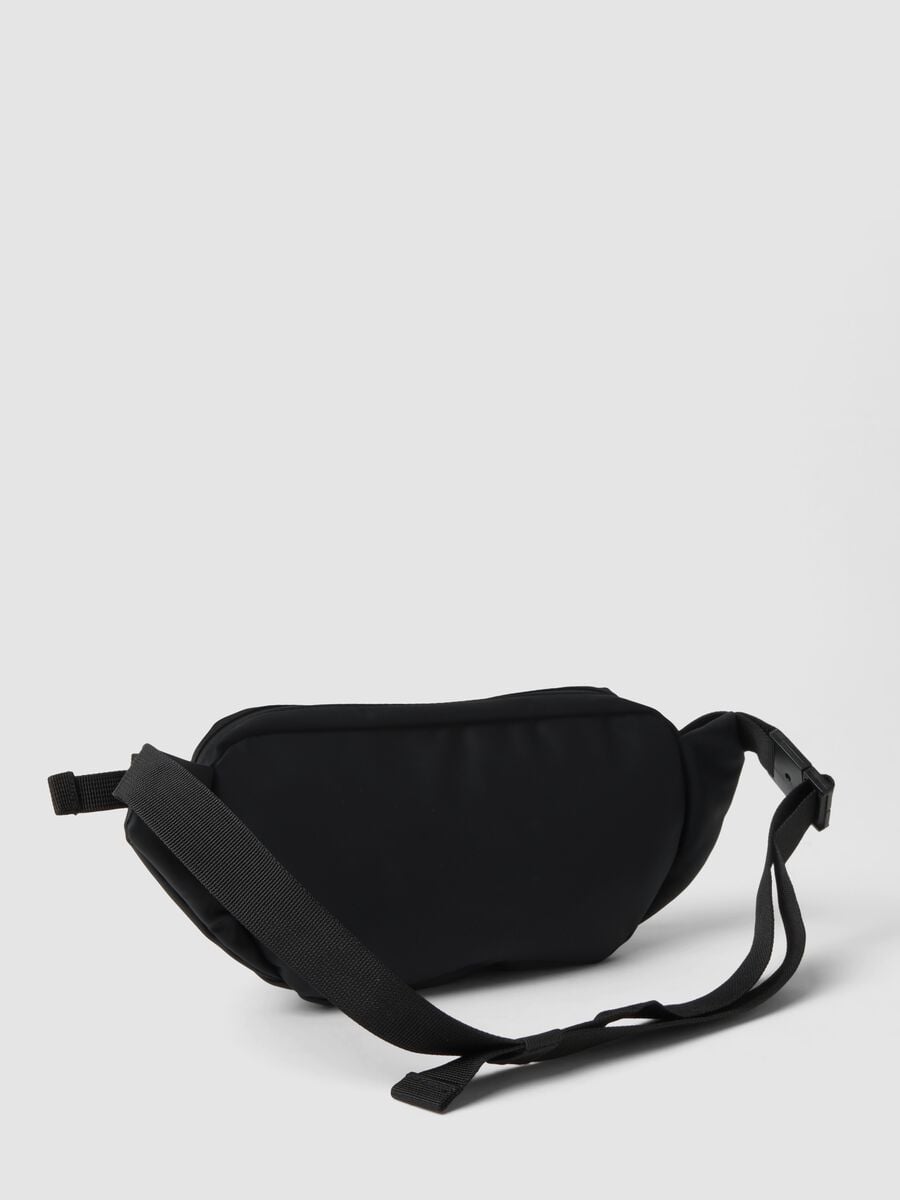 Marsupio nero con tasche zip e cintura regolabile idrorepellente_1