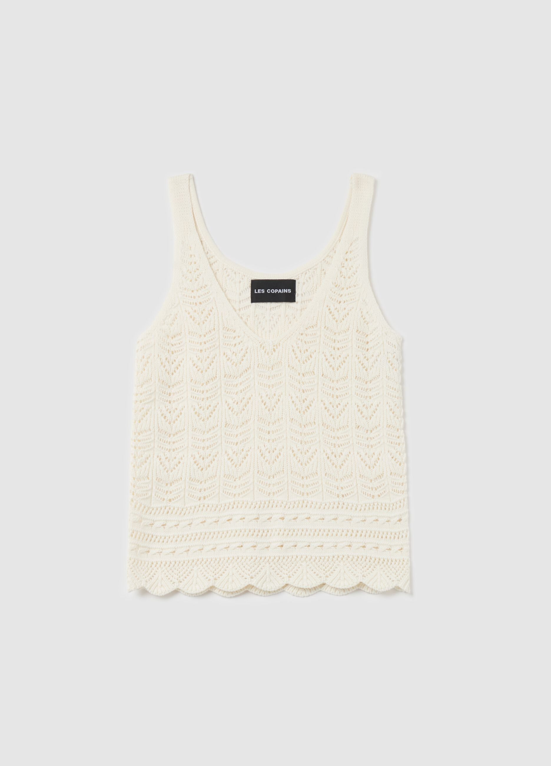 Crochet tank top with V neck