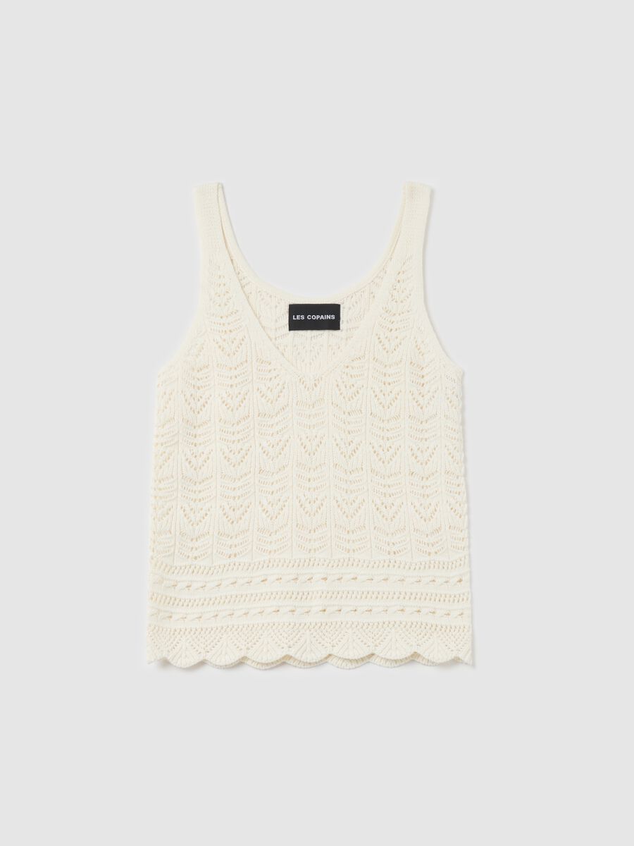 Crochet tank top with V neck_4