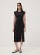 Black midi dress in stretch fabric, slim fit_2