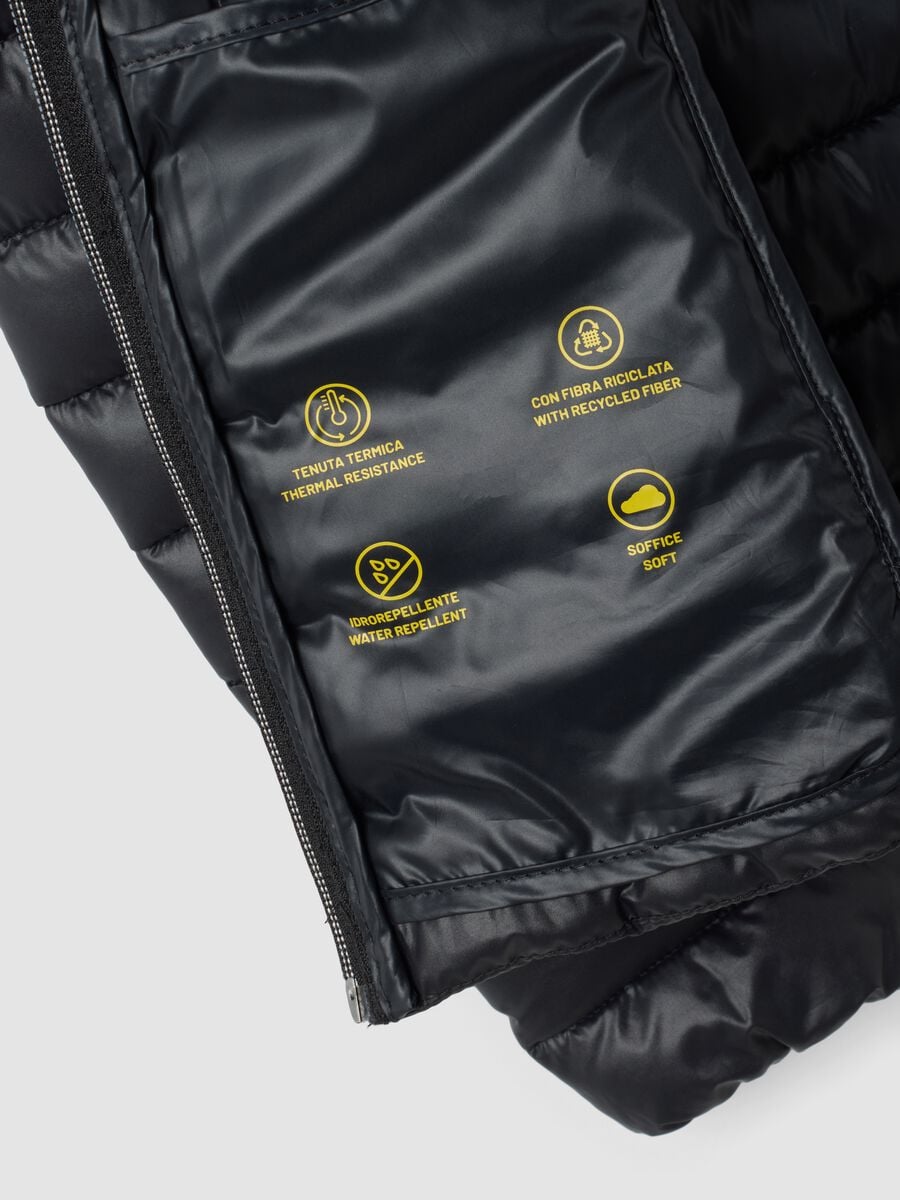 Giacca Ultralight imbottita nera con cappuccio e zip per ragazza_6