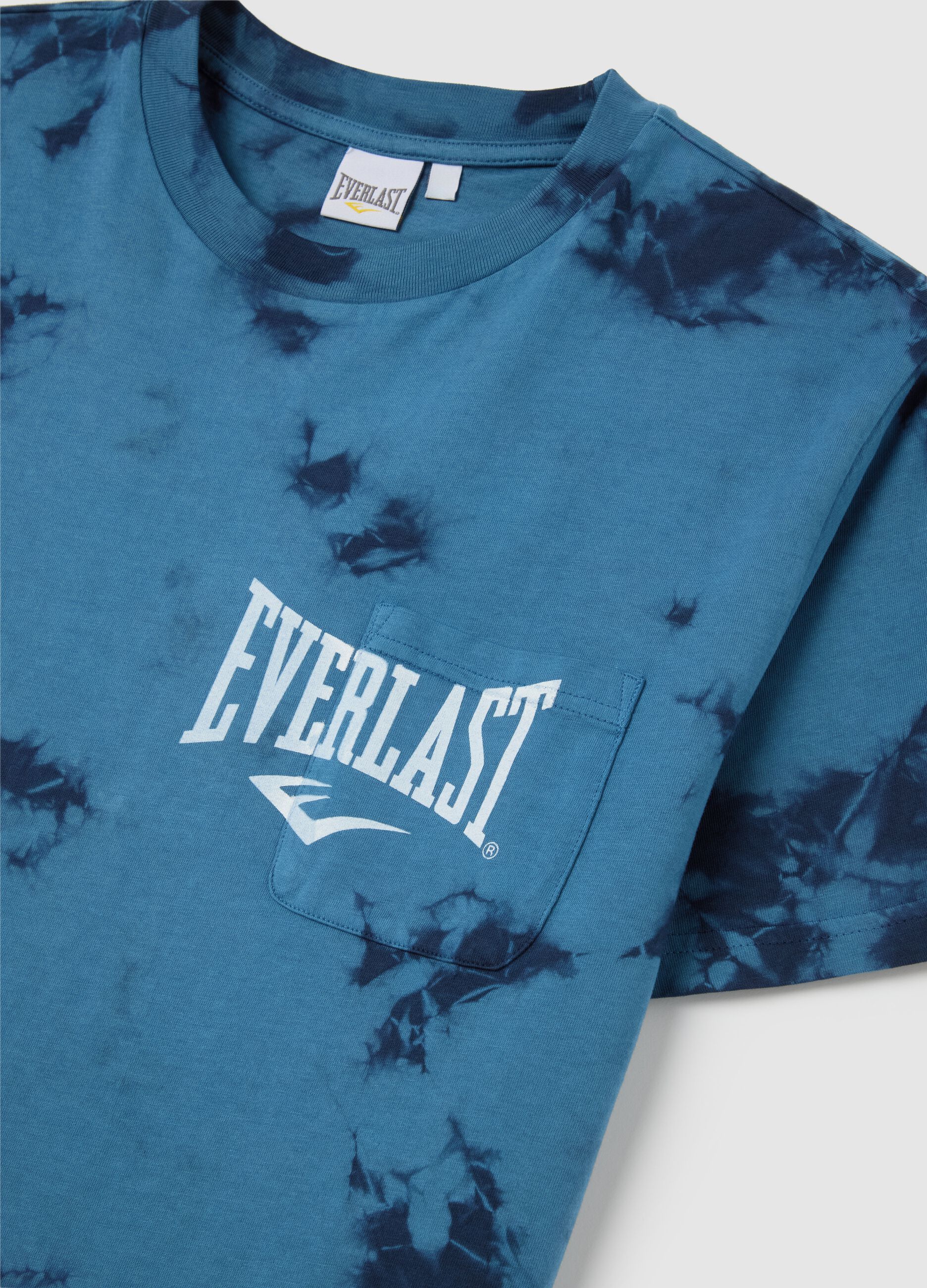 Blue Short Sleeve T-Shirt with Everlast Print