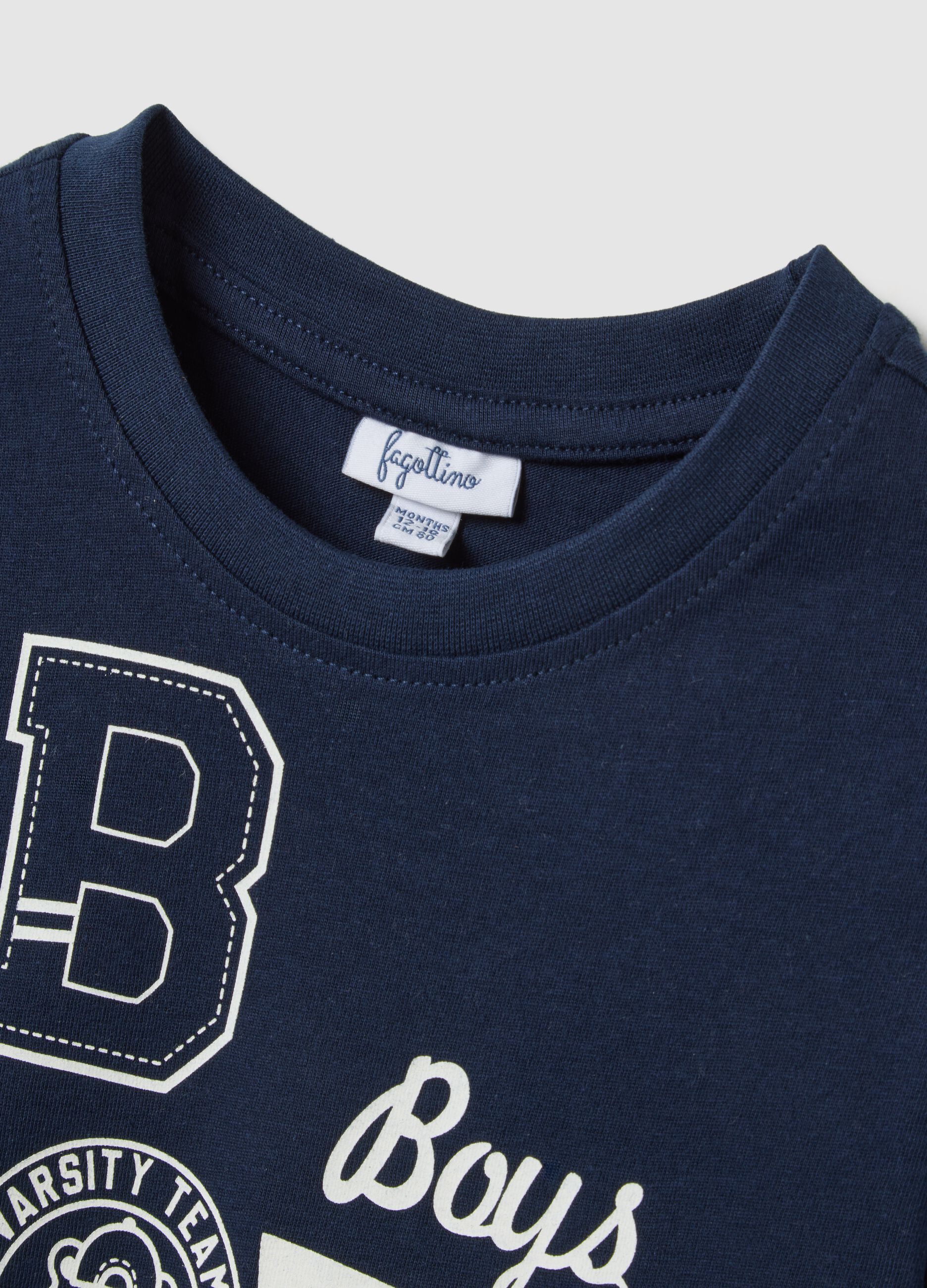 Children's T-shirt in pure blue cotton regular fit