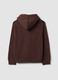 Brown hoodie with tied drawstring, relaxed fit_6