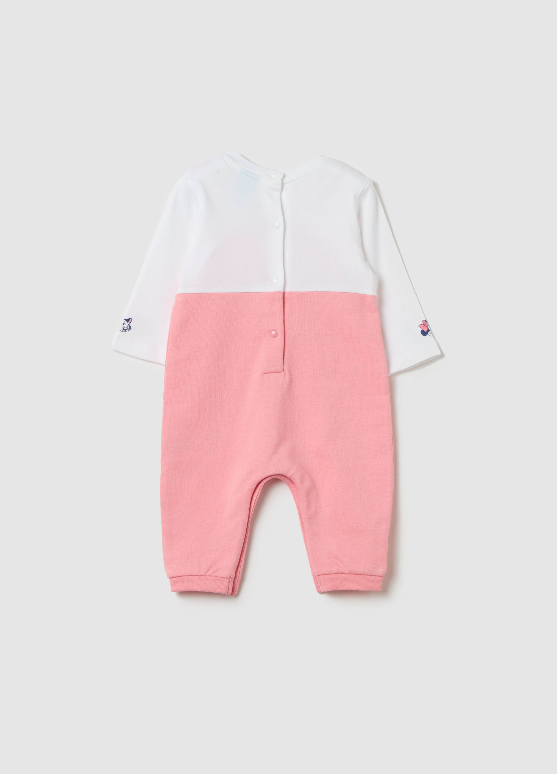 Tutina stile salopette con stampa Minnie e Figaro 