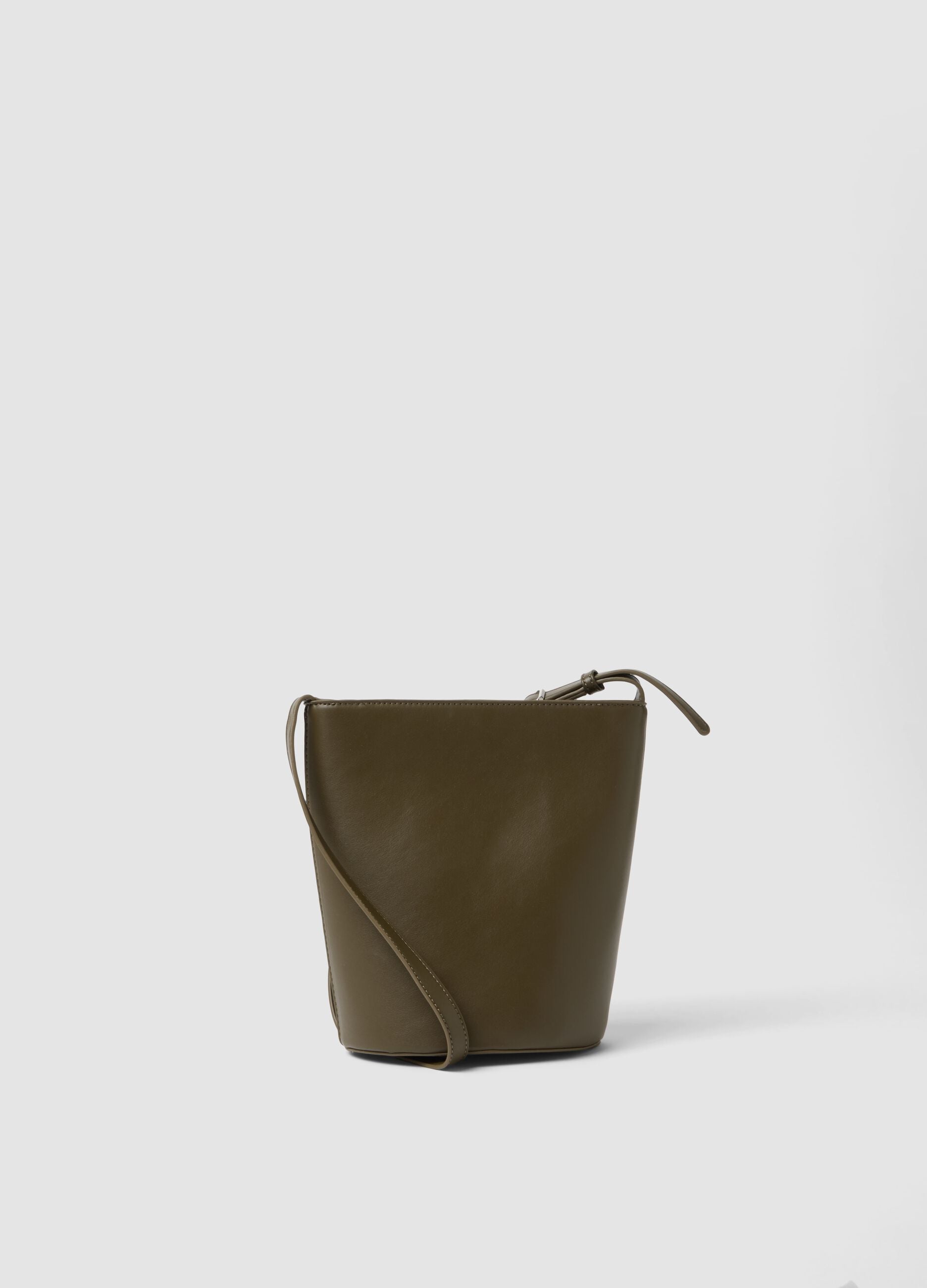 Green bucket bag with adjustable shoulder strap
