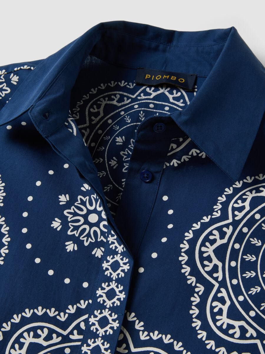 Blue pure cotton shirt dress_5