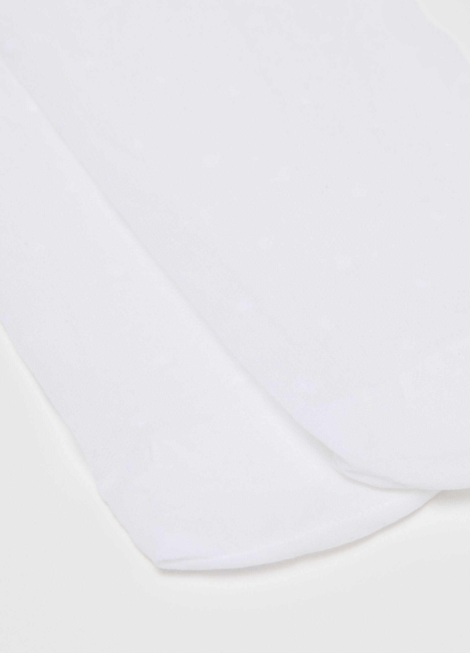 White microfibre tights with polka dots