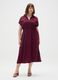 Regular Fit Red Midi Dress with Pockets_0