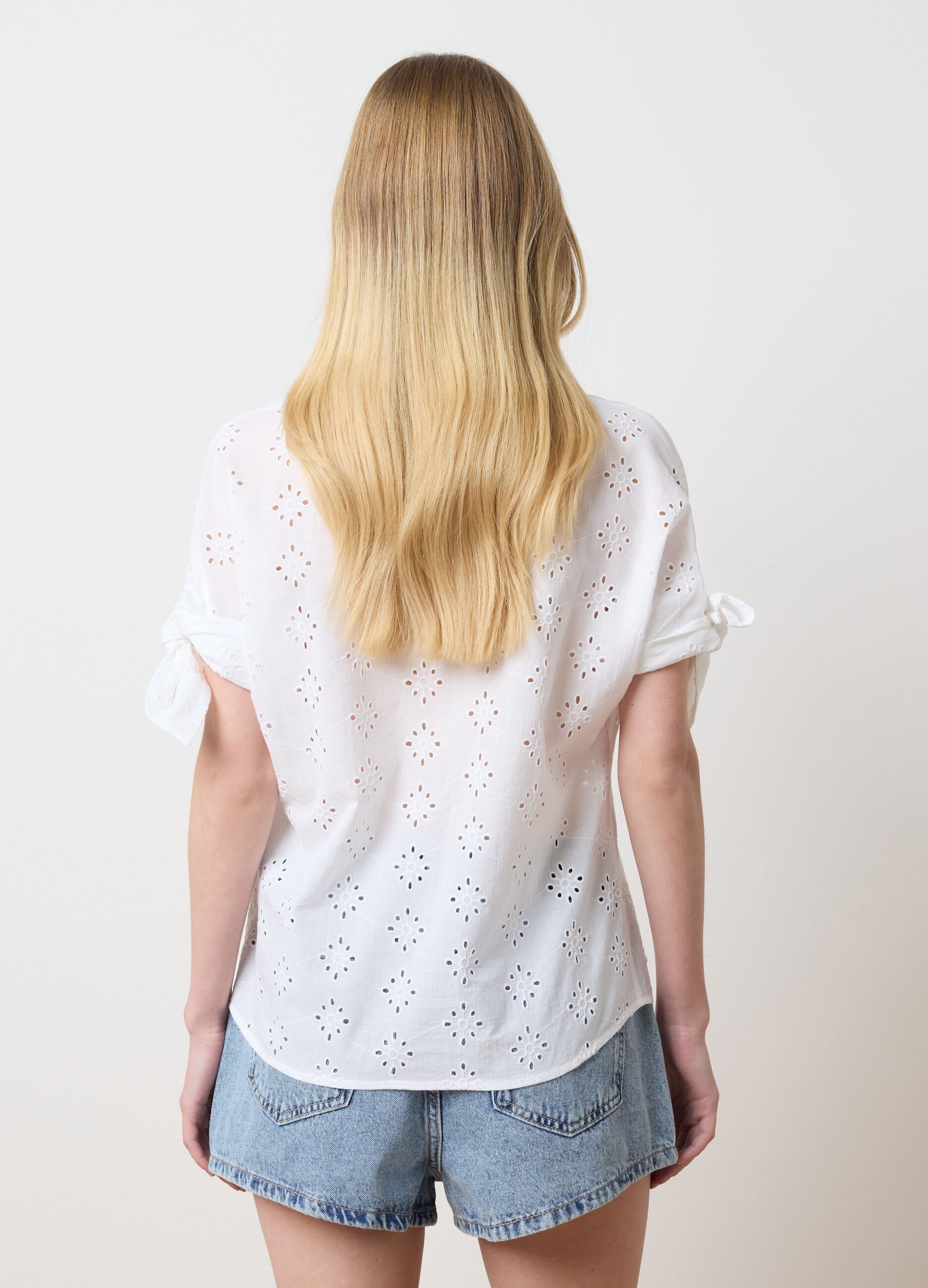 Camicia da donna in puro cotone bianca regular fit