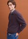 Polo marrone in puro cotone con zip e collo classico_0