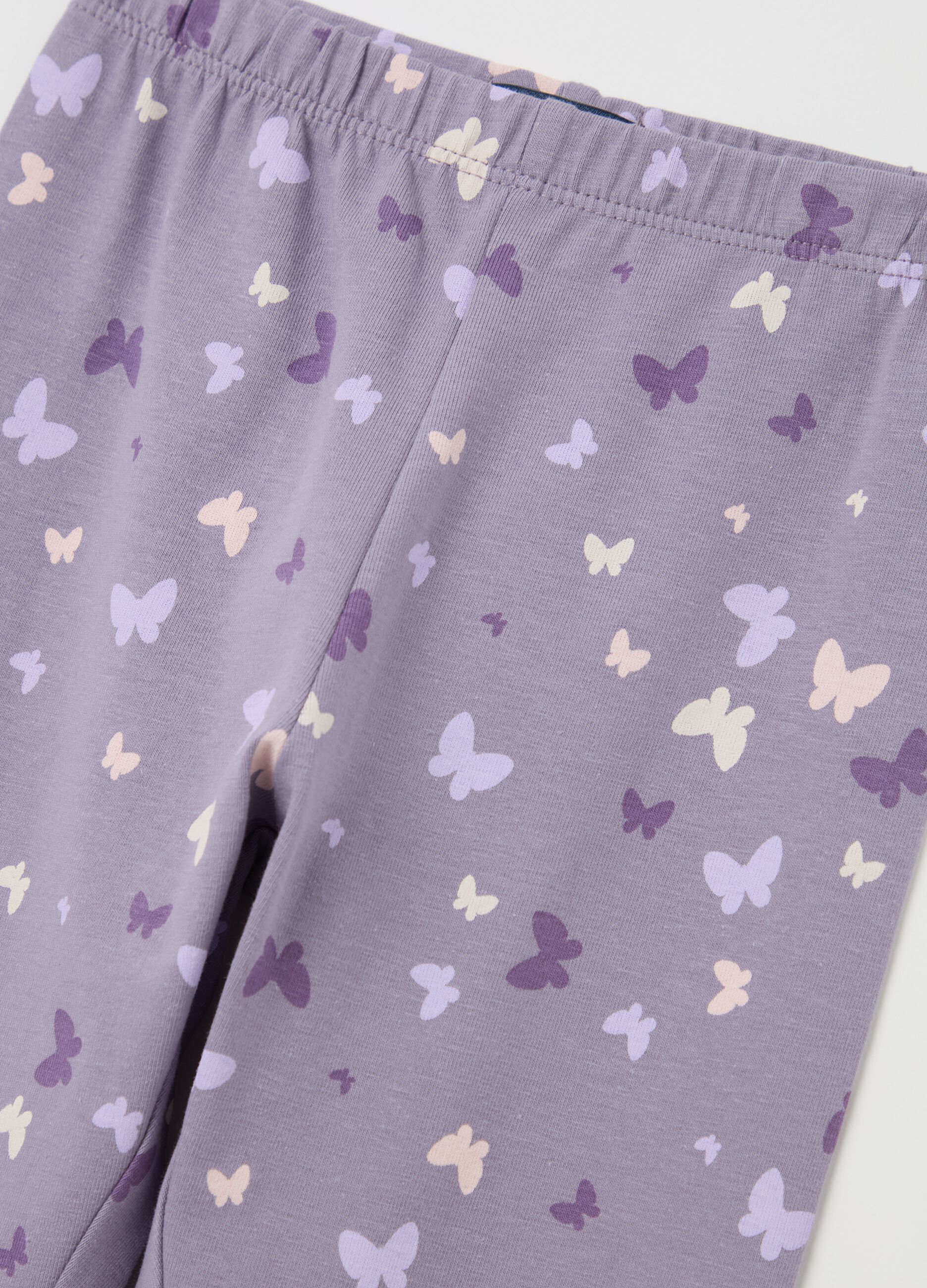 Leggings a tre quarti in cotone stretch 