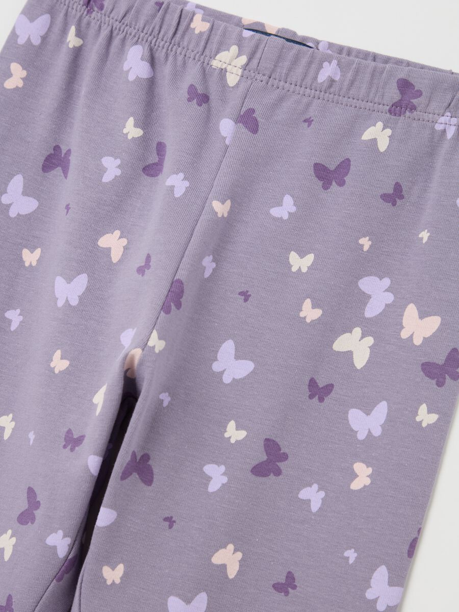 Three-quarter leggings in stretch cotton_2