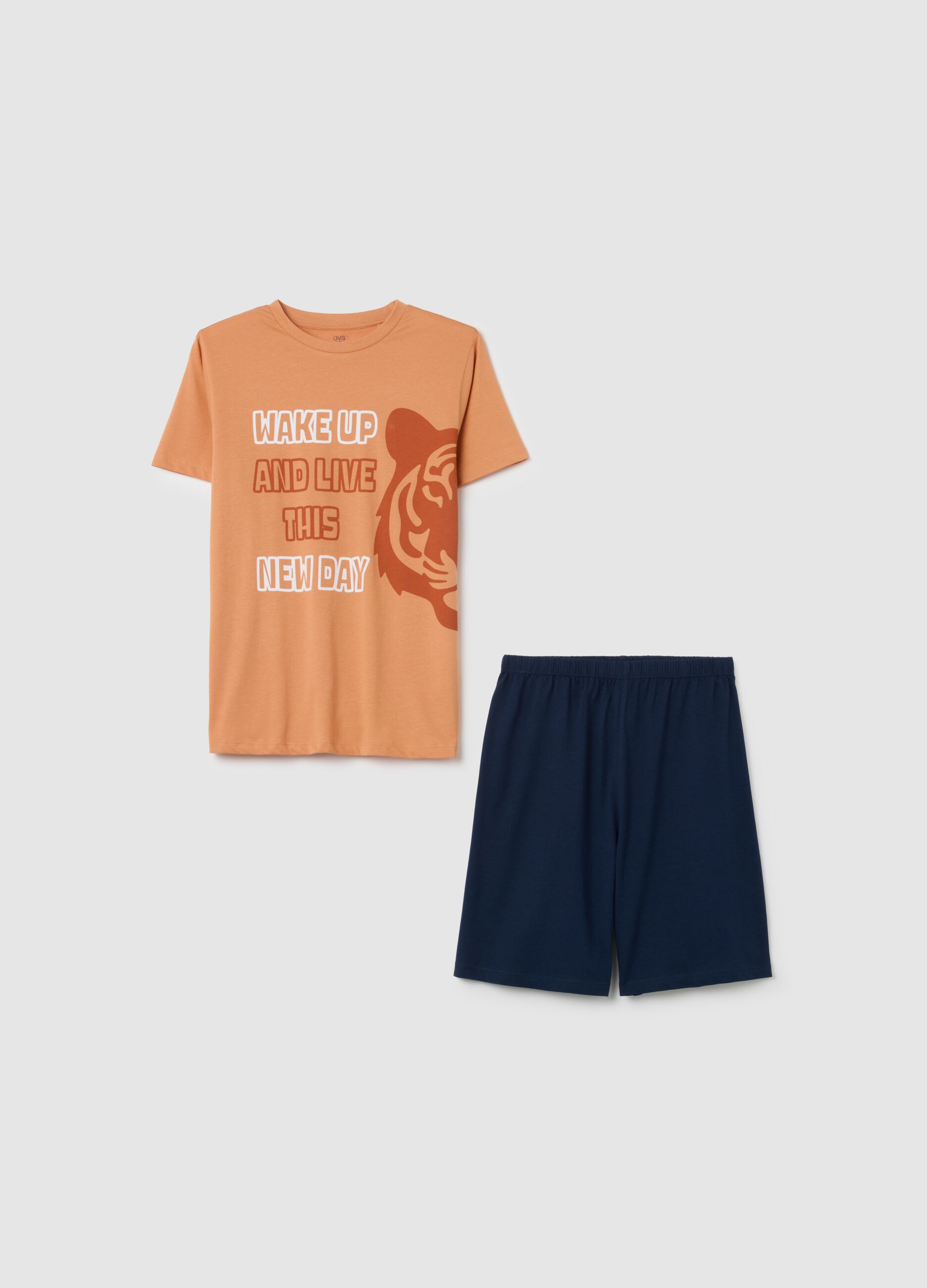 Boy's summer outfit in multicolour pure cotton, regular fit