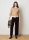 Brown trousers in stretch velvet cotton regular fit_0
