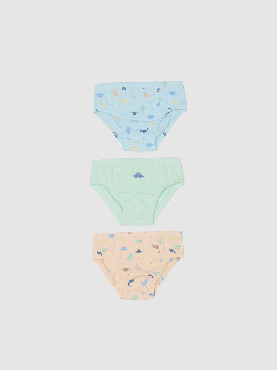 Multicolour stretch cotton baby briefs tripack_0