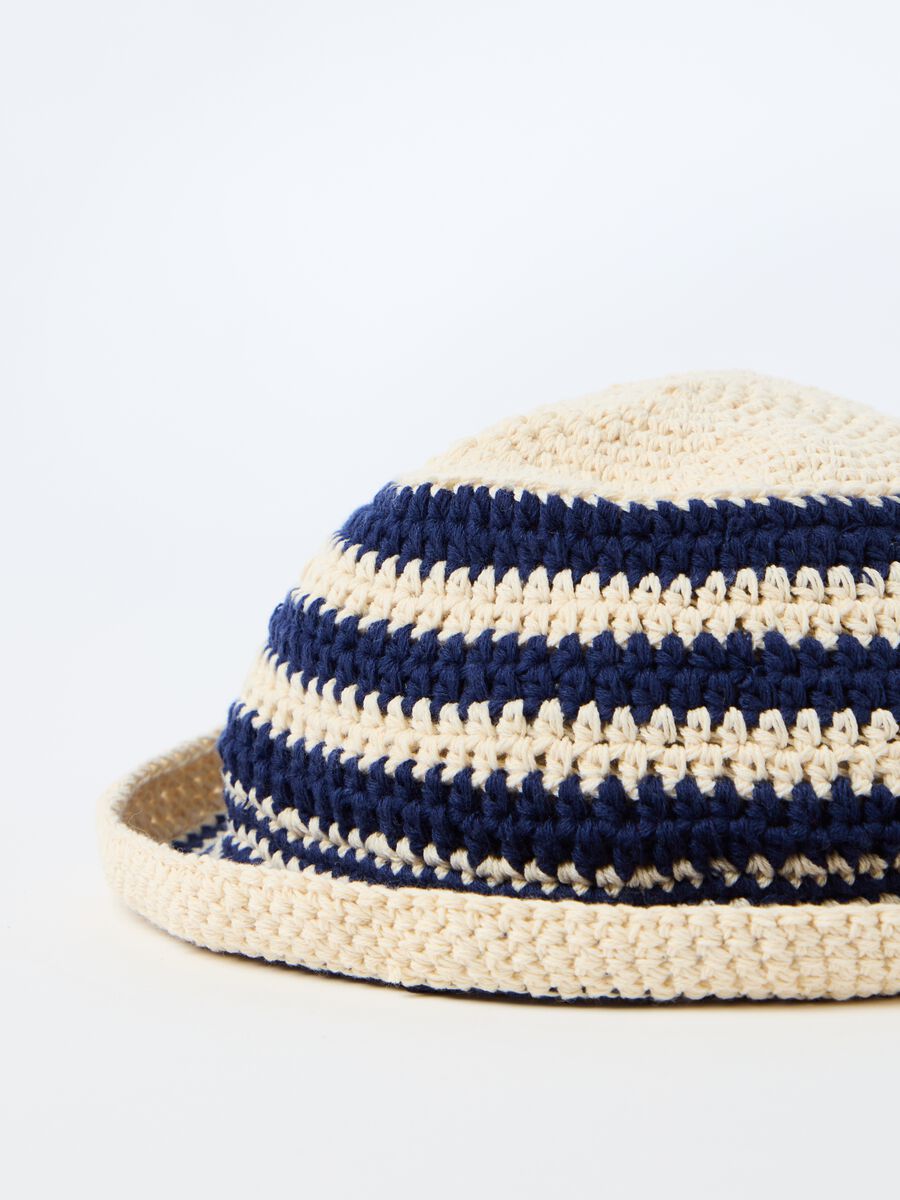 Striped crochet cotton hat_2