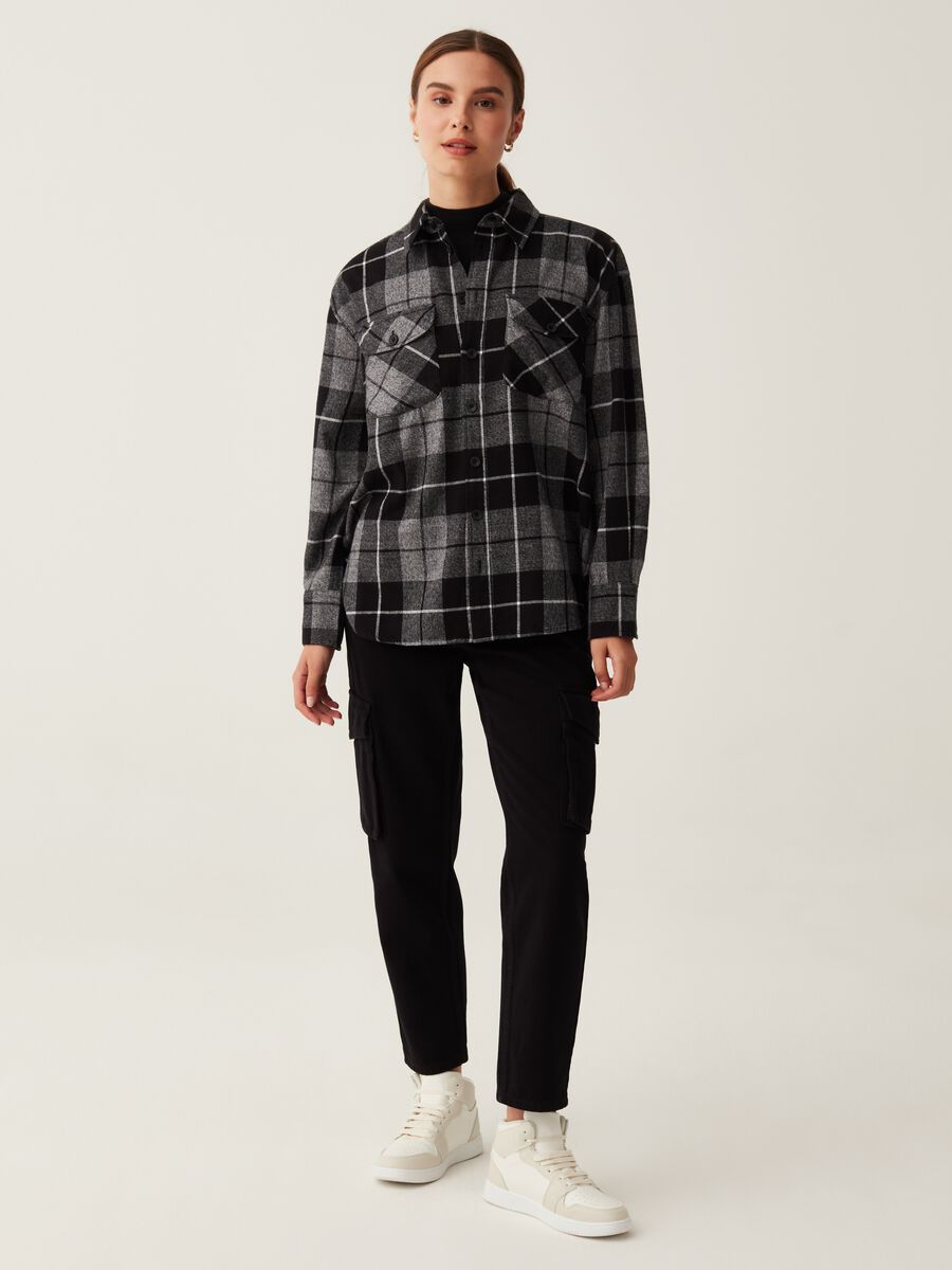 Camicia lunga in flanella con fantasia check_3