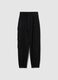 Pantaloni da ragazza in misto cotone nero regular fit e tasche cargo_4