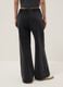 Black pure cotton wide leg jogger trousers_2