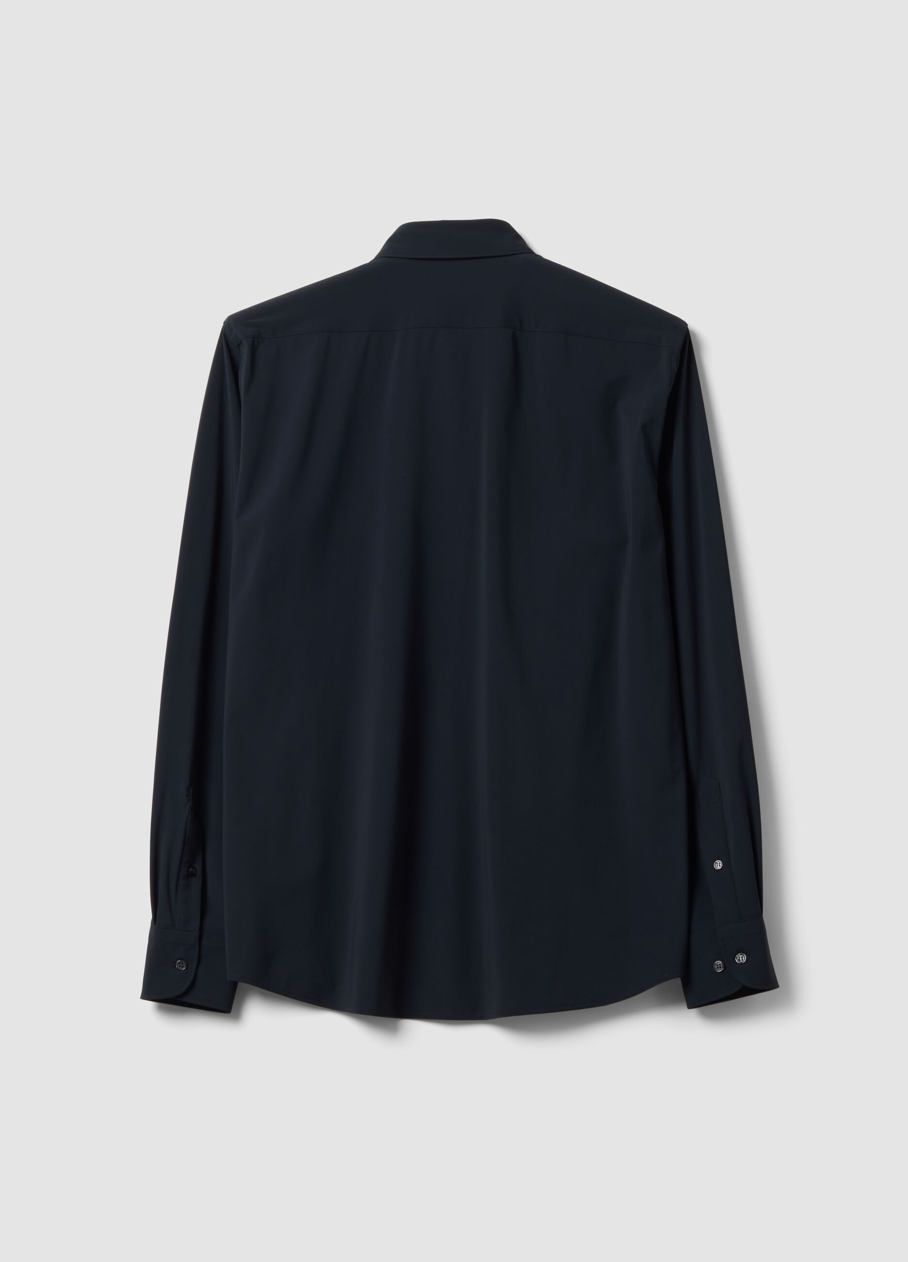 Black slim-fit shirt in breathable stretch fabric with 4-way stretch