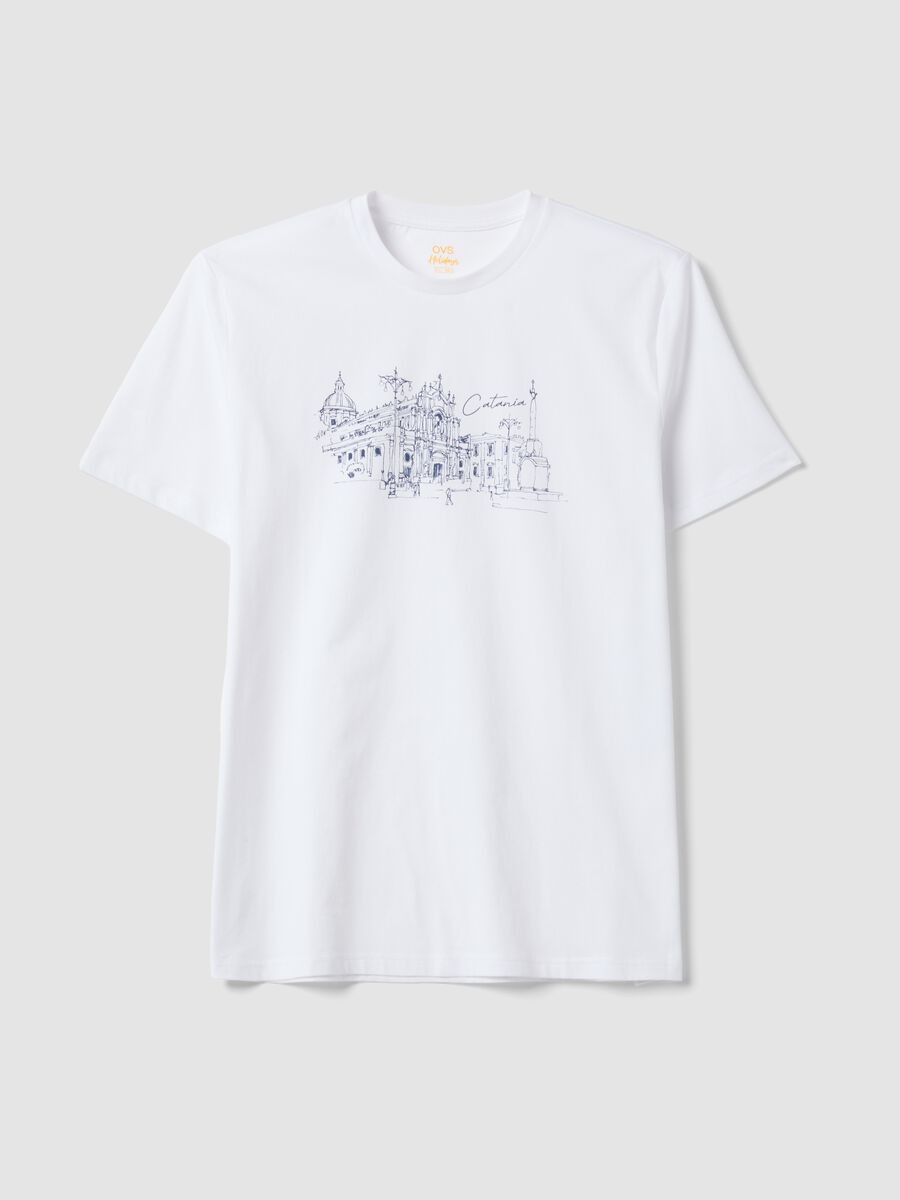 White pure cotton regular-fit printed T-shirt_4
