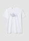 White pure cotton regular-fit printed T-shirt_4