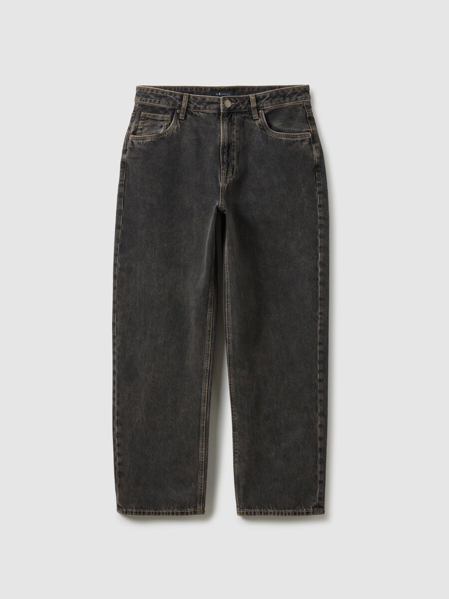 Black Baggy Cotton Jeans_0