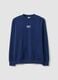 Blue cotton-blend crew-neck sweatshirt with logo_4