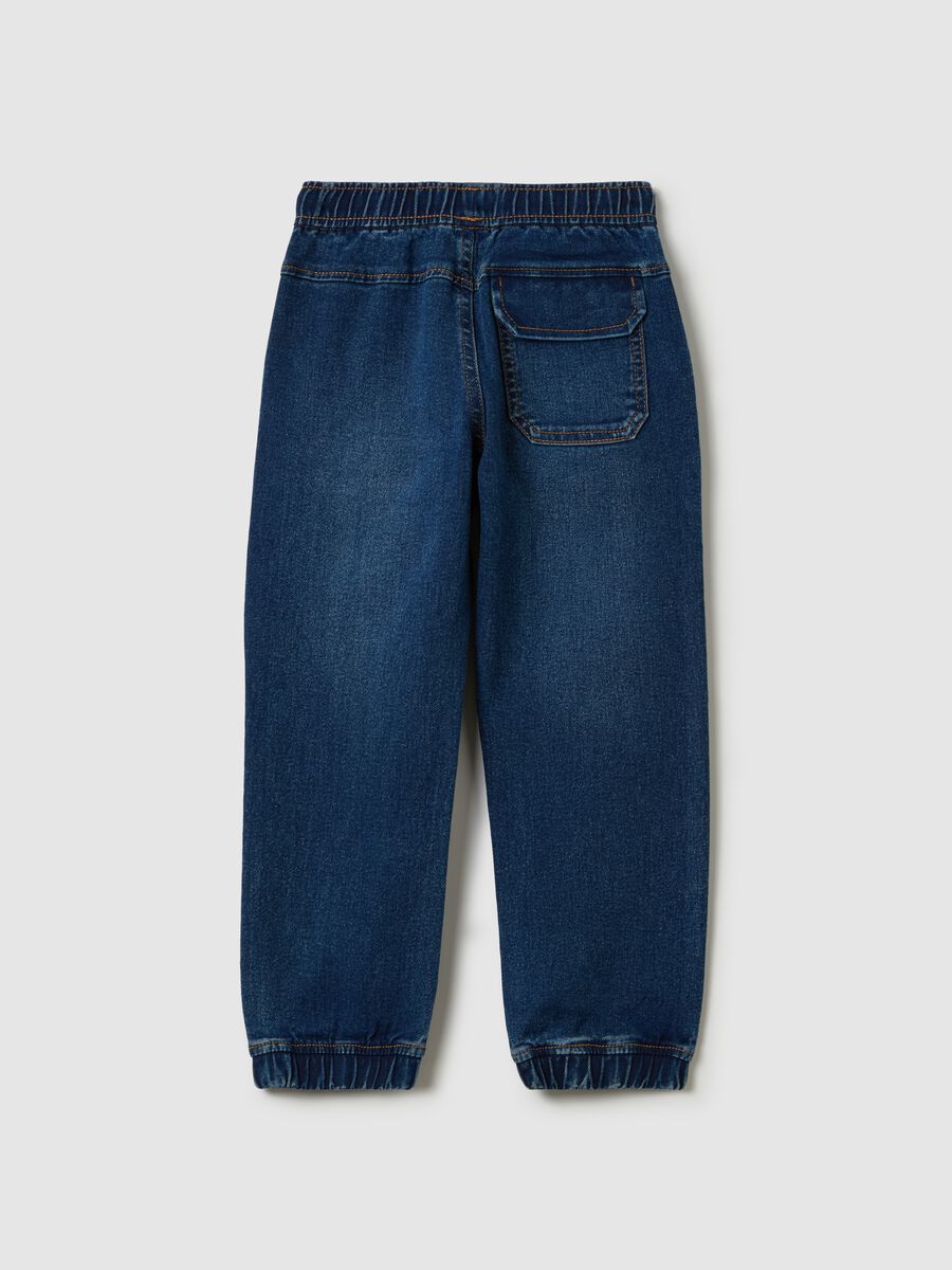 Relaxed-fit joggers in denim with drawstring_1