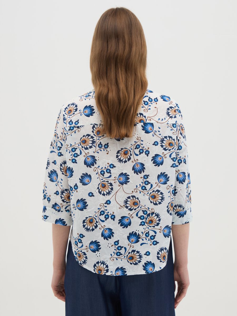 Multicolour regular fit women's shirt in pure cotton_5