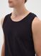 Men's basic black cotton vest regular fit_2
