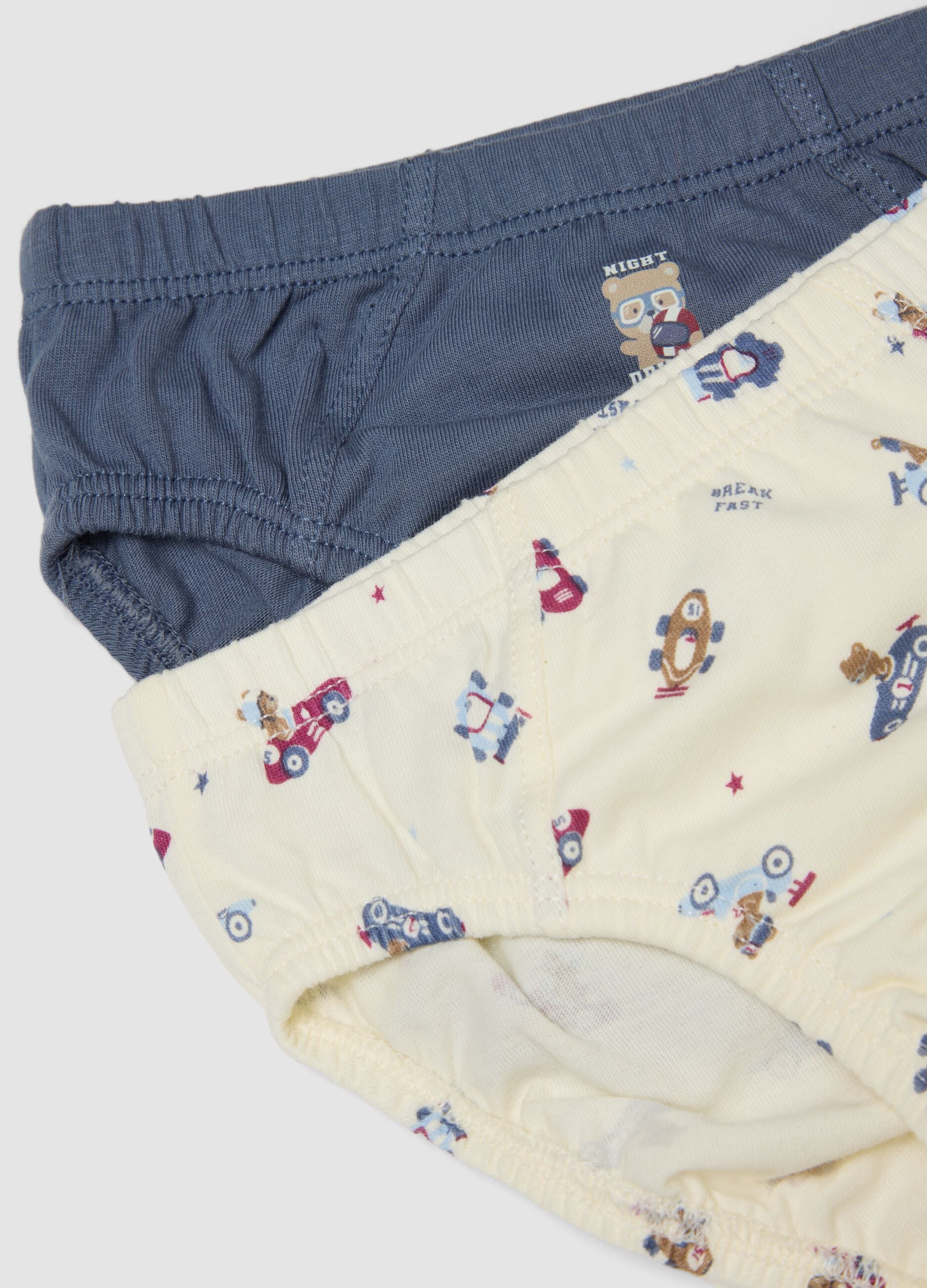 Pack of five multicolour organic cotton briefs for baby boys