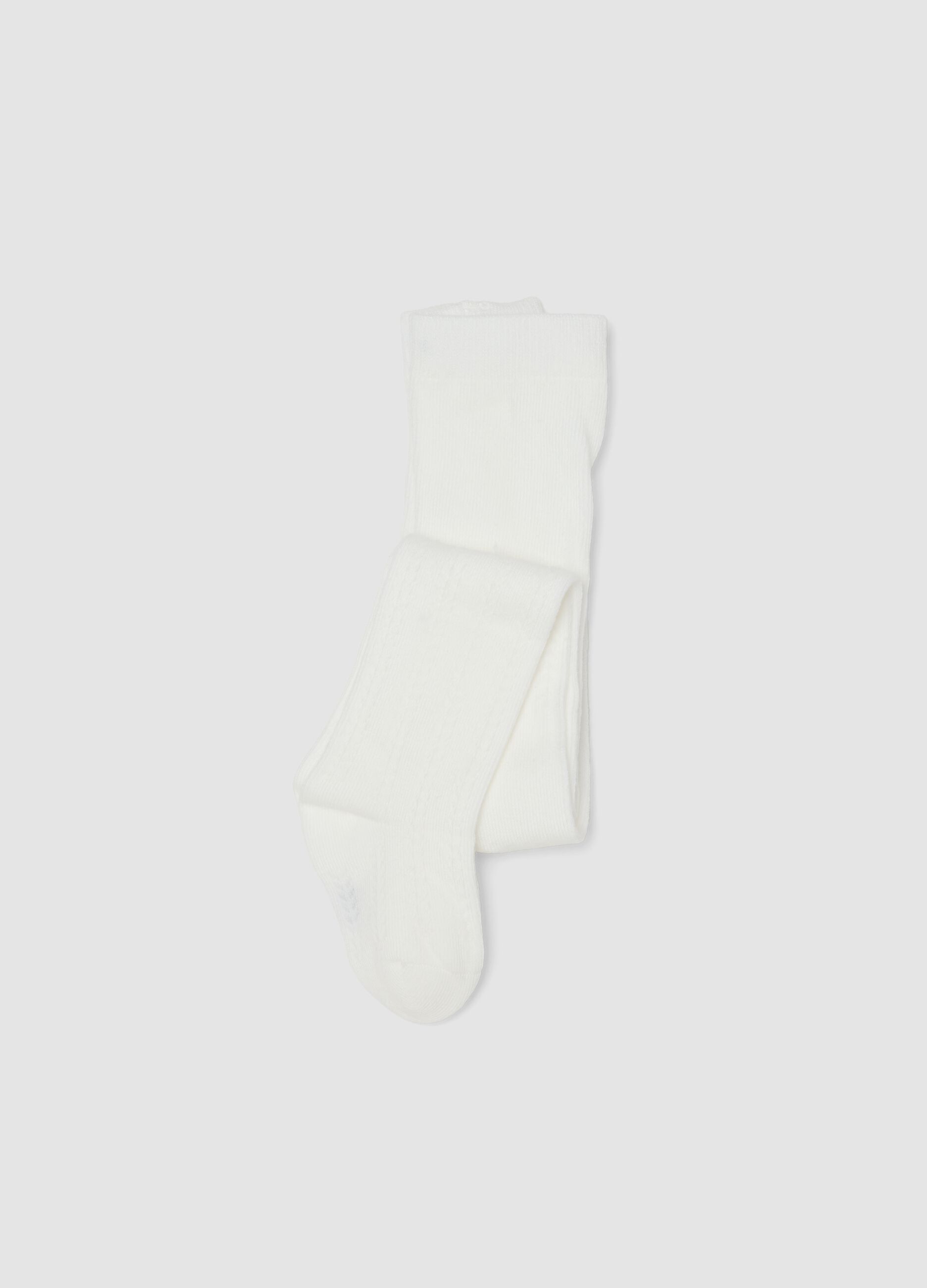 Collant bianchi in cotone organico elasticizzato