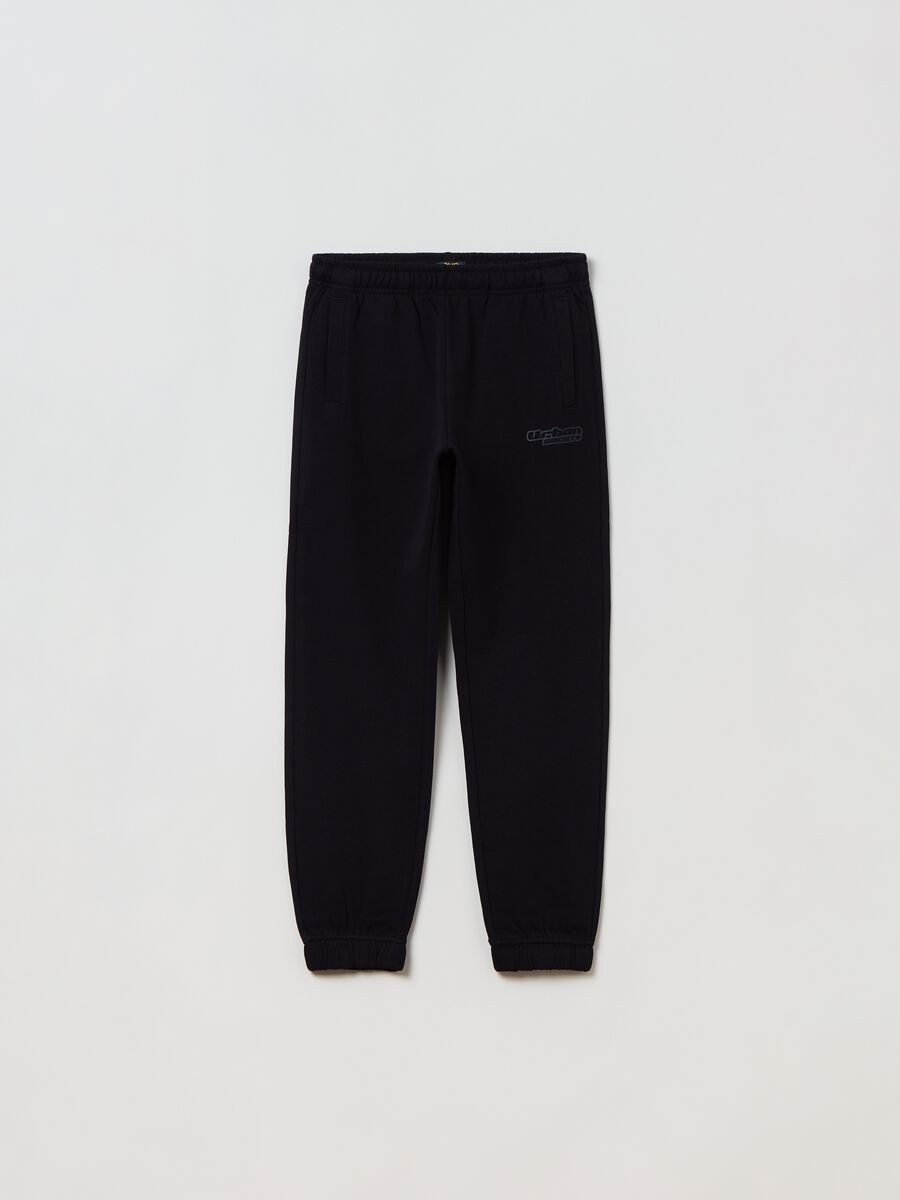 Joggers in felpa con profili elasticati_0