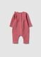 Purple organic cotton ruffle romper for baby girl_1