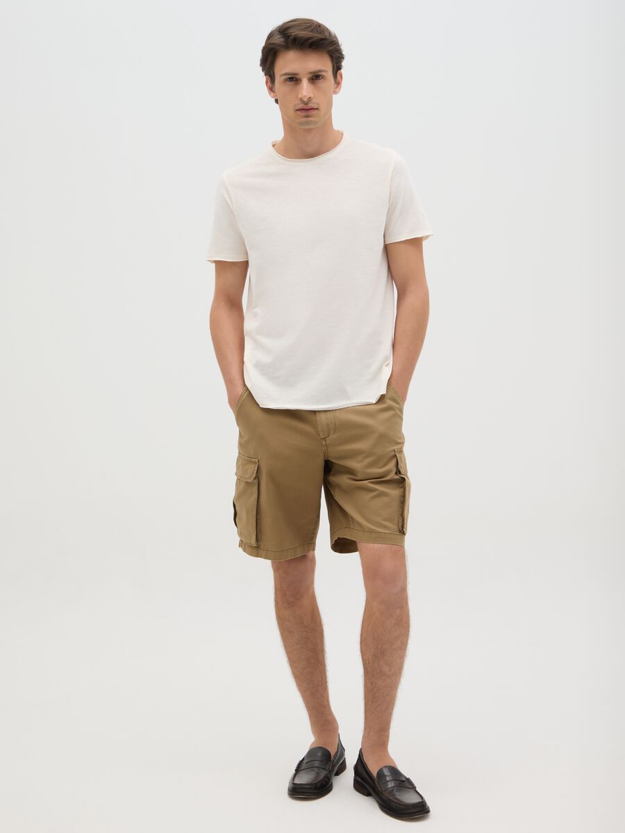Men's brown pure cotton regular fit shorts_0