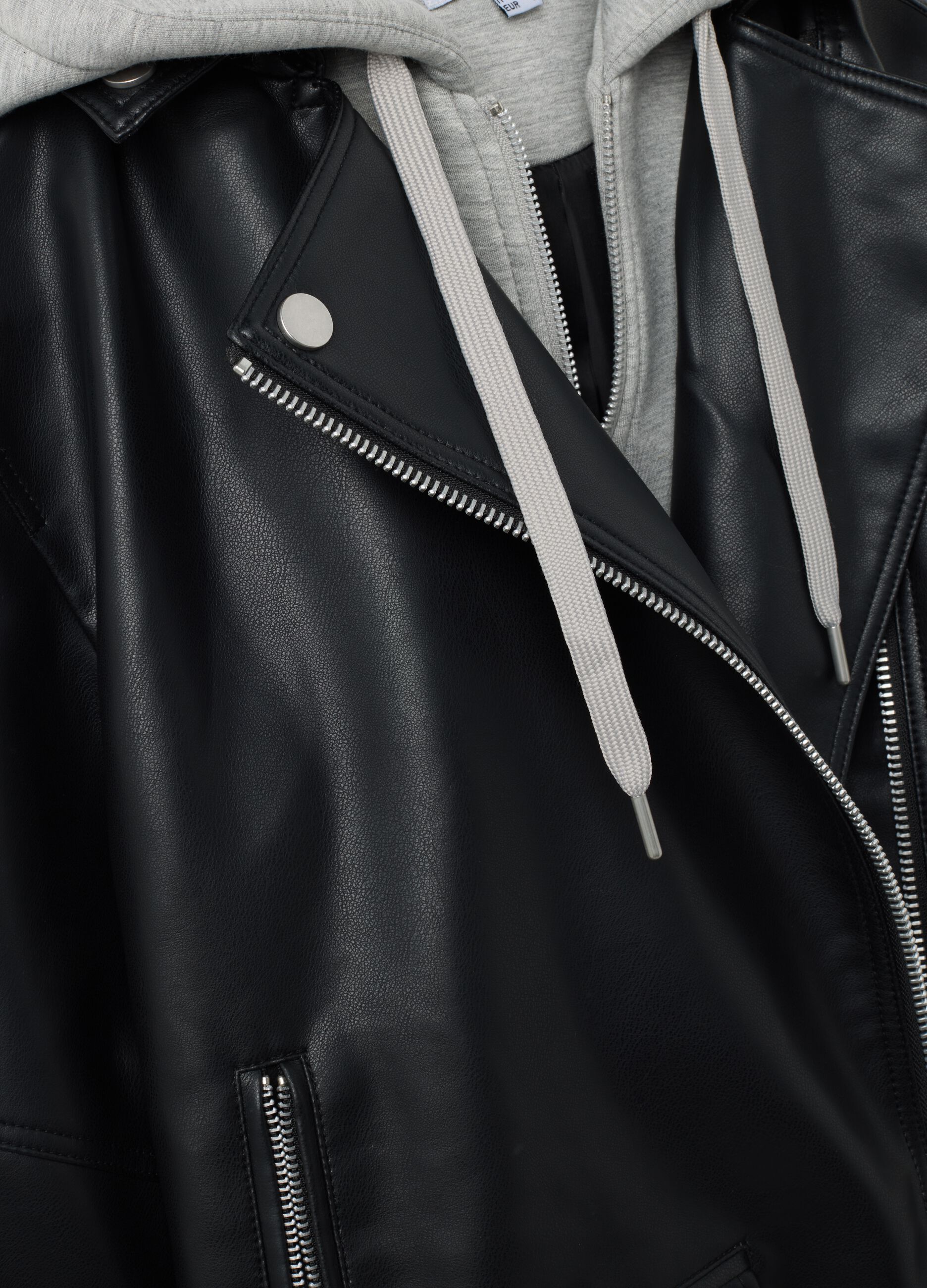 Black biker jacket with zip